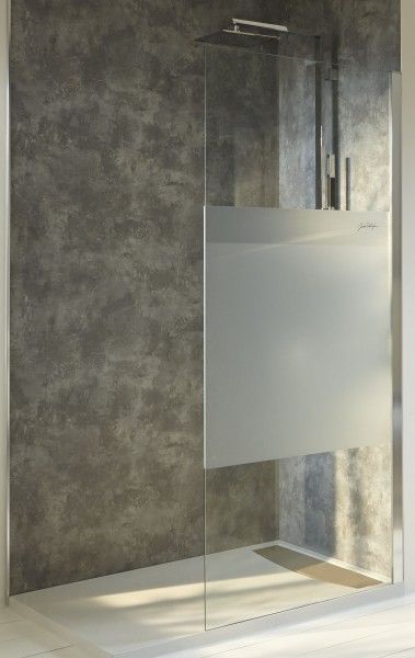 Дополнительная секция для душ. ограждения Jacob Delafon Contra 140х200 см, матовое стекло, фиксированное, серый блестящий E22WD140-GA - 0