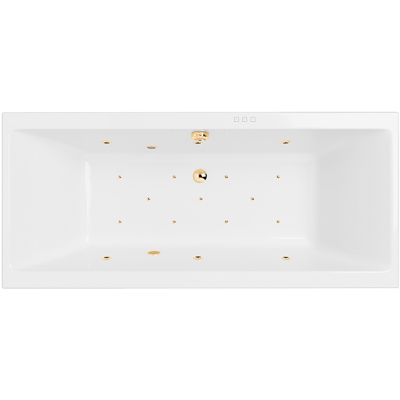 Акриловая ванна Excellent Pryzmat 200х90 белая золото с гидромассажем WAEX.PRY20.RELAX.GL - 0