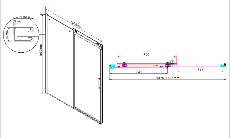 Душевая дверь Vincea Como 150 хром стекло прозрачное VPS-1C150CL - 1