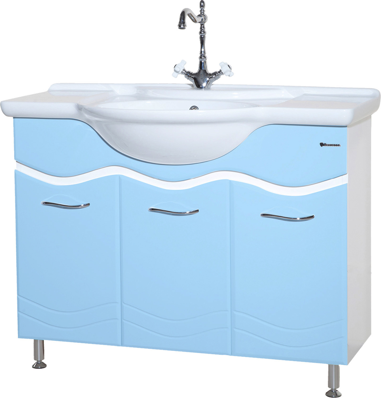 Мебель для ванной Bellezza Мари 105 белая/голубая - 2