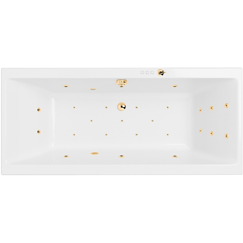 Акриловая ванна Excellent Pryzmat 150х75 белая золото с гидромассажем WAEX.PRY15.ULTRA.GL - 0