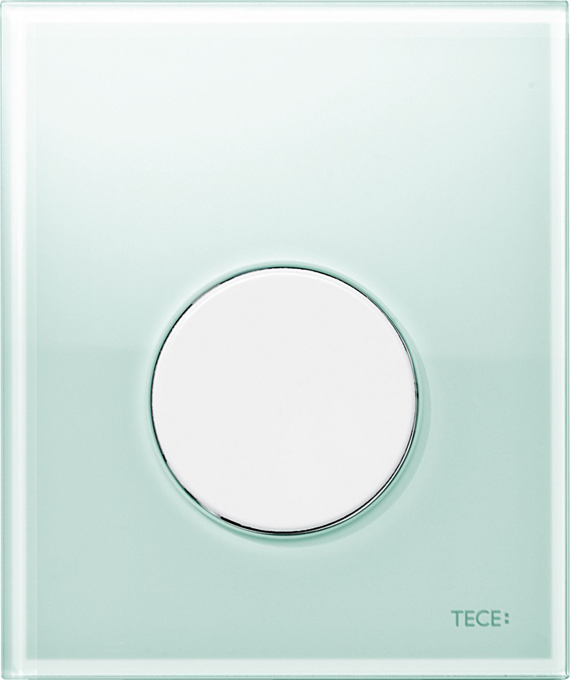 Кнопка смыва TECE Loop Urinal 9242651 зеленое стекло, кнопка белая - 0