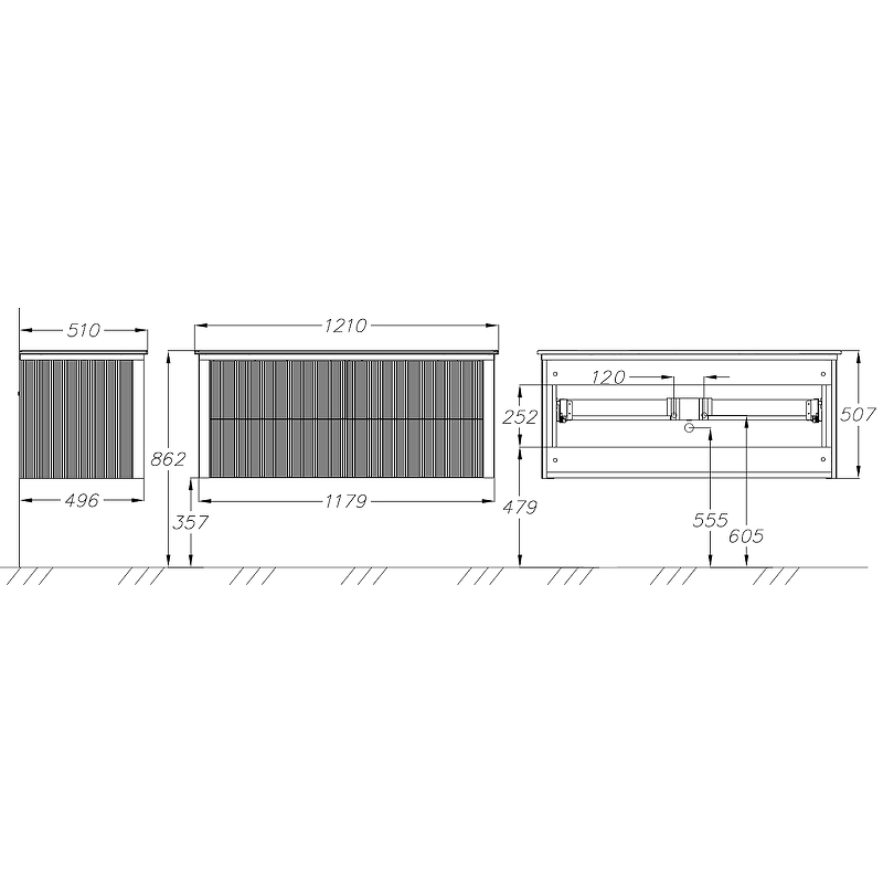 Комплект мебели подвесной Opadiris Рубинно 120 серый - 9