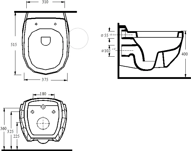 Унитаз подвесной beWash Bekinger с сиденьем микролифт белый 87303201 - 1