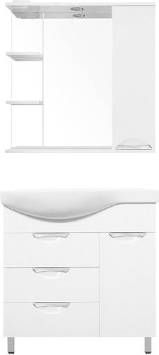 Мебель для ванной Style Line Жасмин 82 R белая, с бельевой корзиной - 0