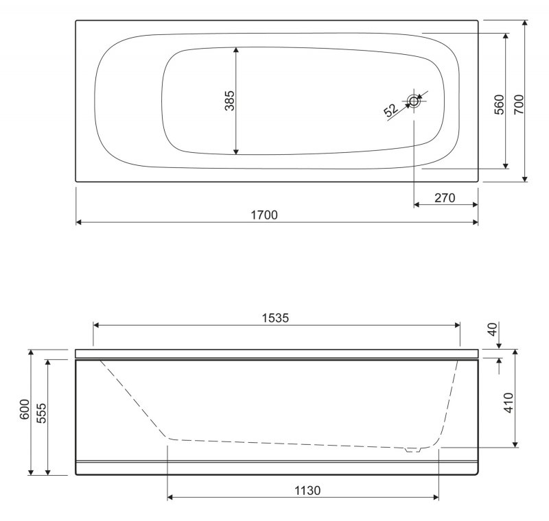 Передняя панель для акриловой ванны ECO-130-SCR - 7