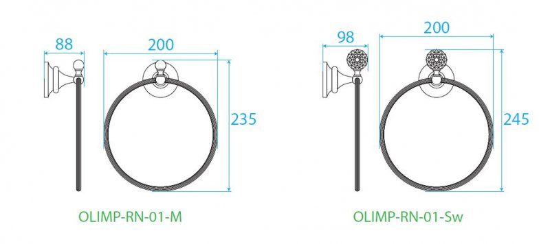 Полотенцедержатель Cezares OLIMP  OLIMP-RN-03/24-Sw - 2