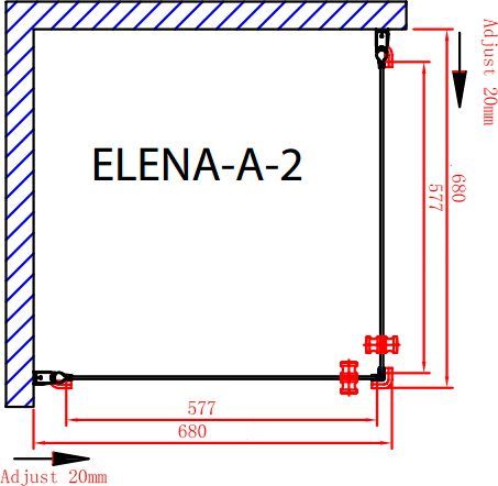 Душевой уголок Cezares Elena 70х70 хром стекло рифленое ELENA-W-A-2-70-P-Cr - 4