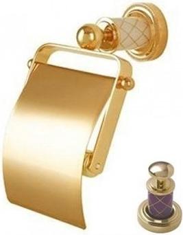 Держатель для туалетной бумаги Boheme Murano золото с фиолетовым 10901-V-G - 0