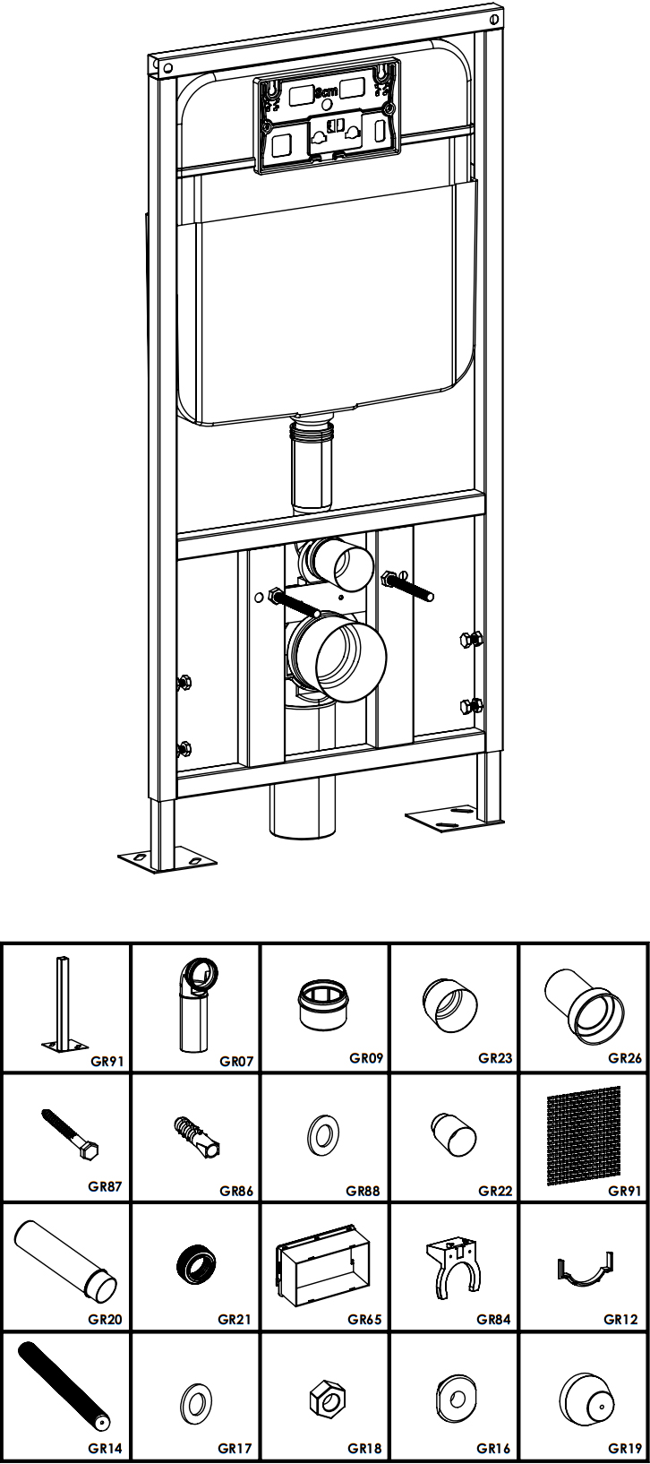Система инсталляции для унитазов SantiLine SL-04 с кнопкой смыва - 2