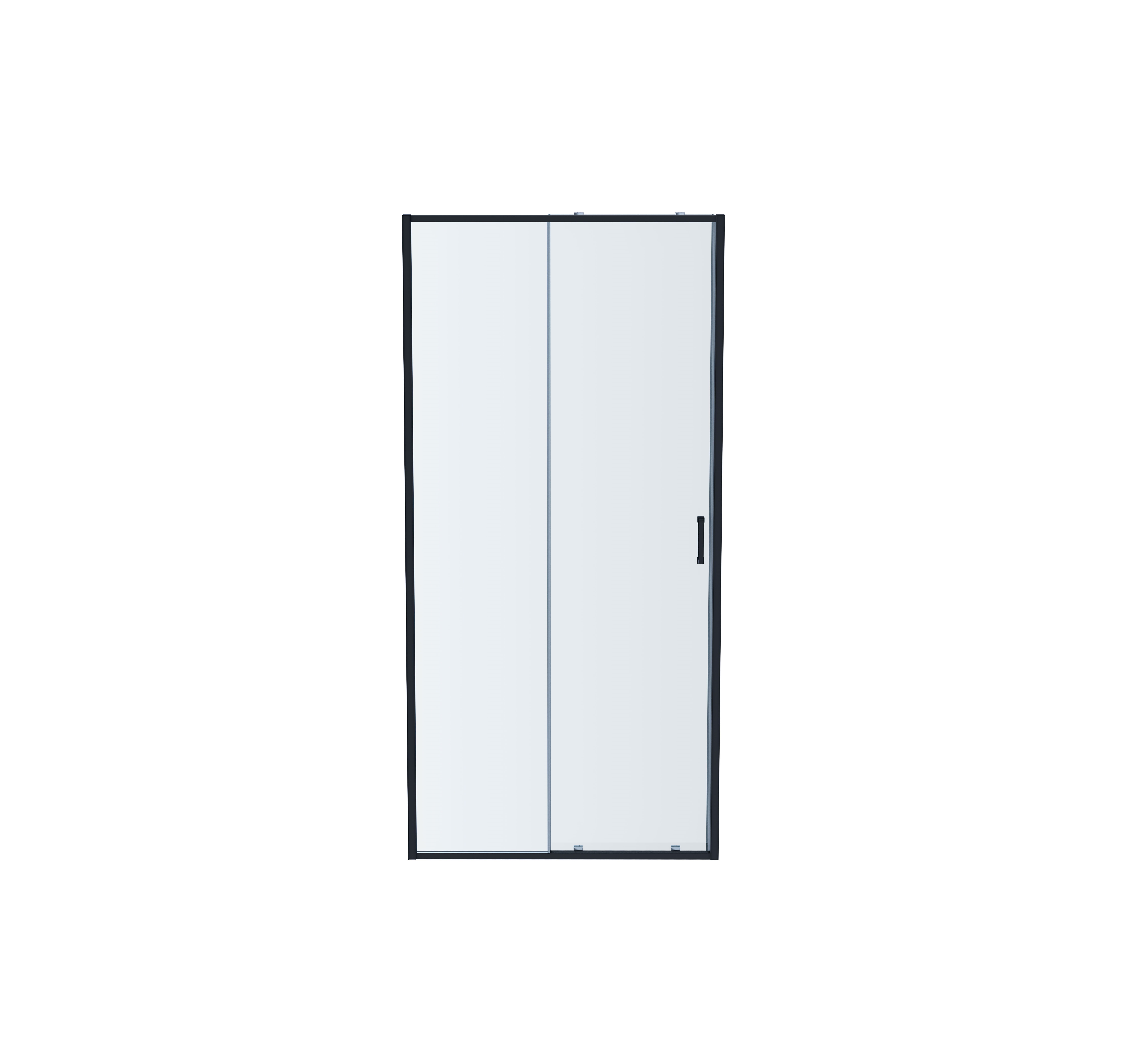 AQ ARI RA 10020BL Душевая дверь двухэлементная, раздвижная1000x2000 профиль черный, стекло прозрачное - 0