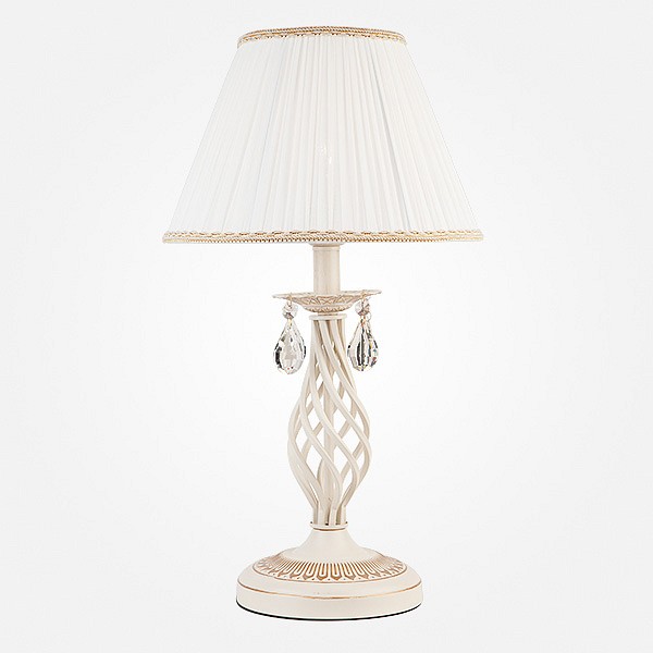 Настольная лампа декоративная Eurosvet Amelia 10054/1 белый с золотом/прозрачный хрусталь Strotskis - 0