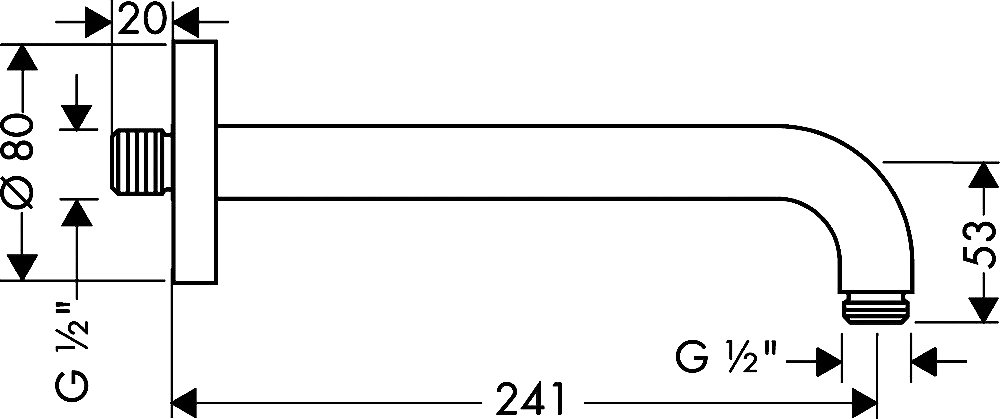 Кронштейн для верхнего душа Hansgrohe хром 27409000 - 3