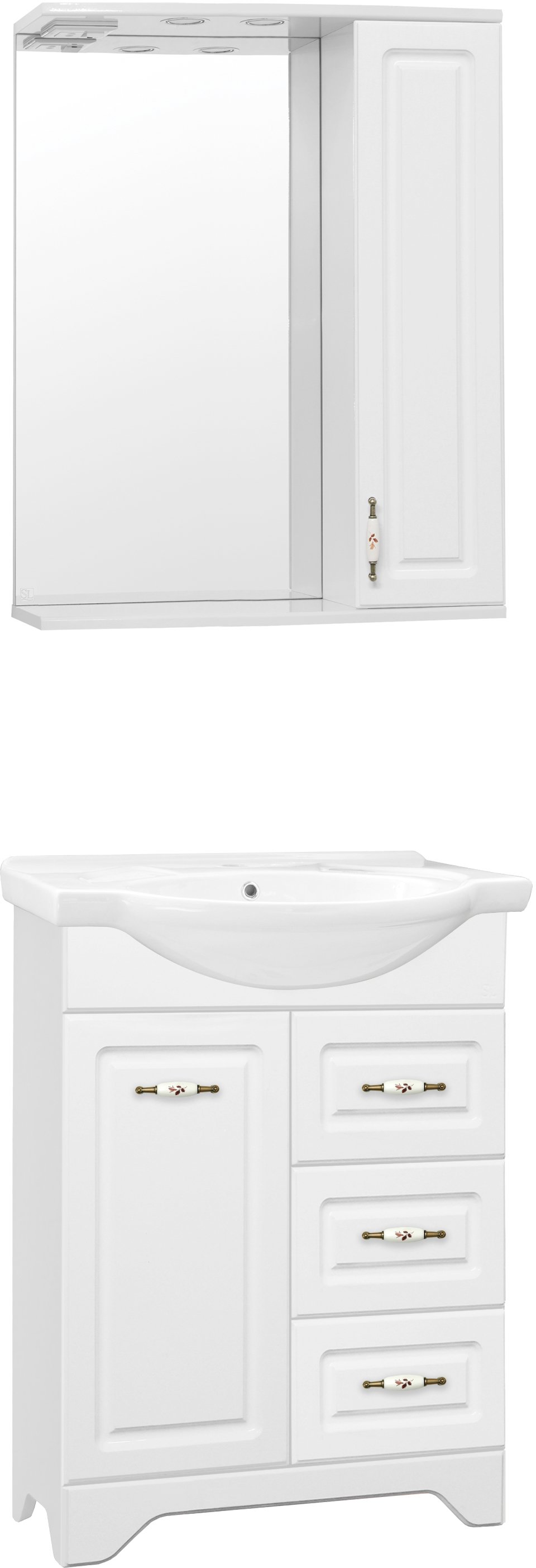 Мебель для ванной Style Line Олеандр-2 65 Люкс 3 ящика, белая - 0