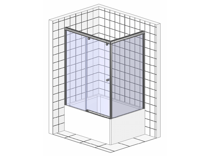 Шторка на ванну RGW Screens SC-82 (146-151)х70х150 профиль хром, стекло шиншилла 04118257-51 - 2