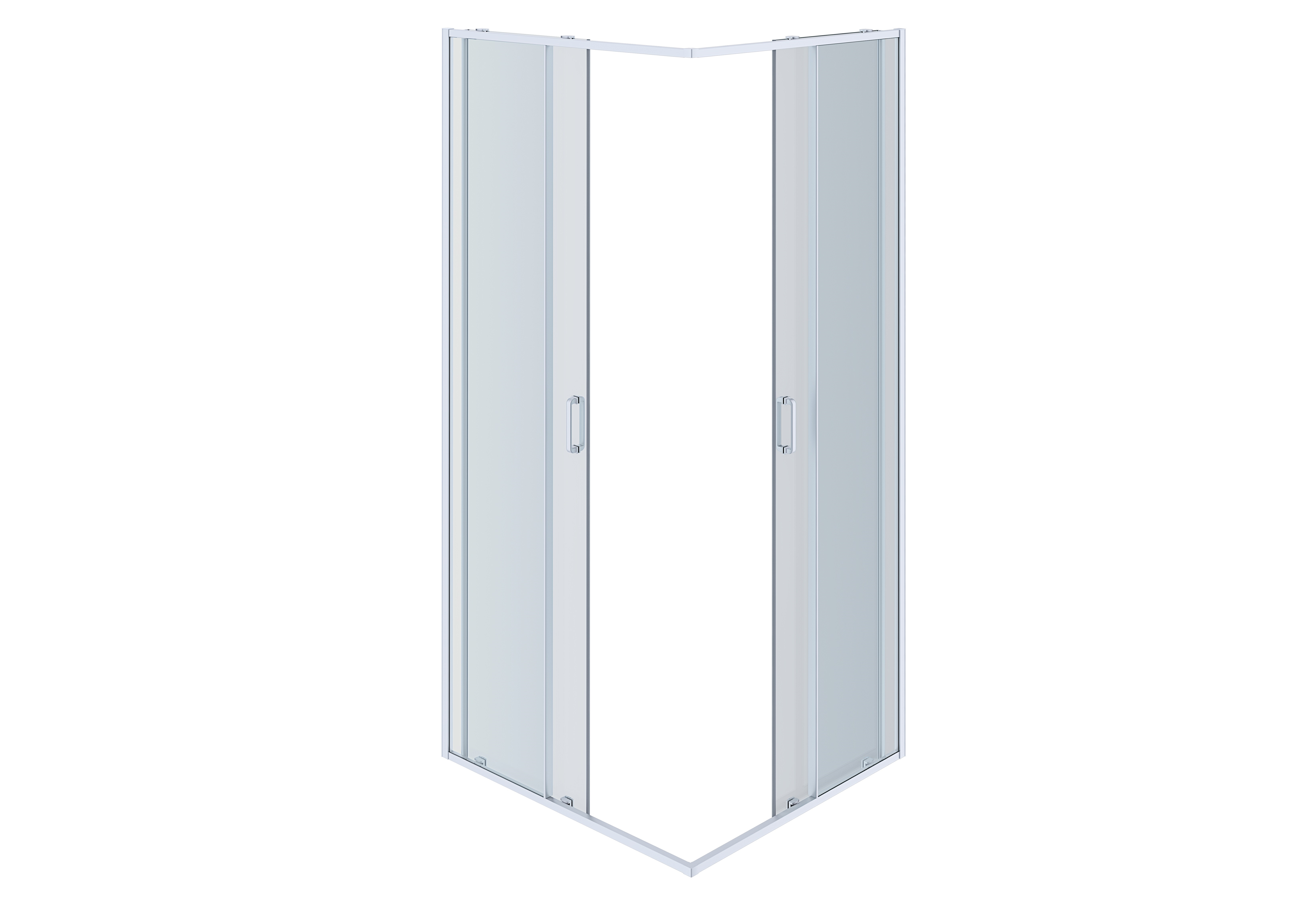 AQ ARI KV 08020CH Душевой уголок квадратный, двери раздвижные 800x800x2000 профиль хром, стекло прозрачное - 1
