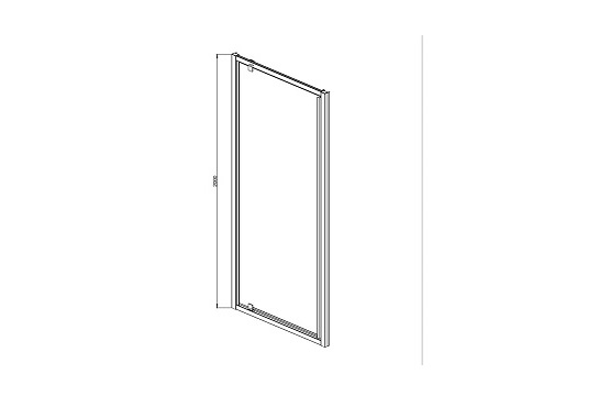 AQ ARI PI 09020CH Душевая дверь, распашная 900x2000 профиль хром, стекло прозрачное - 3