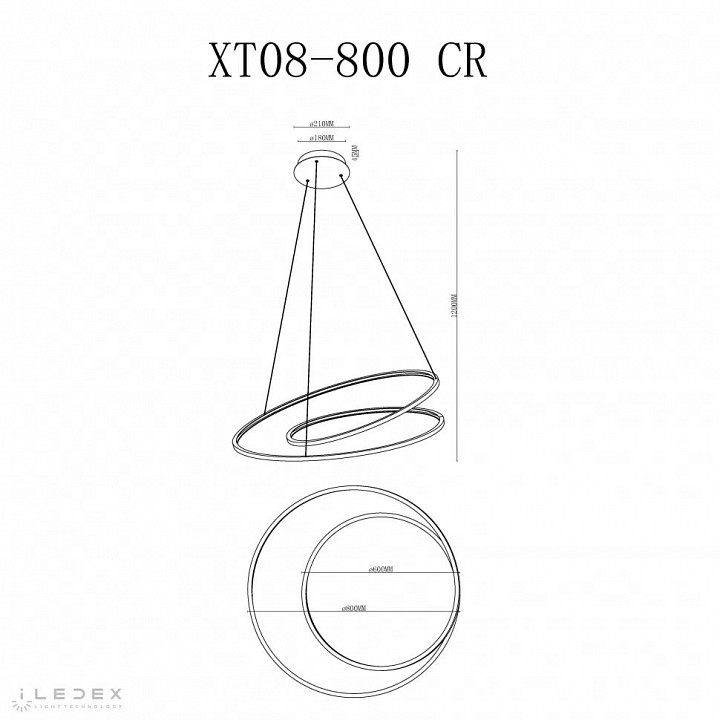 Подвесной светильник iLedex Axis XT08-D800 CR - 2