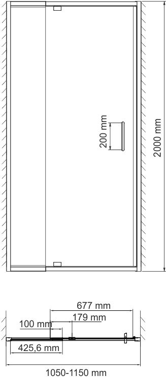 Душевая дверь в нишу Wasserkraft Berkel 48P13 110 см - 5