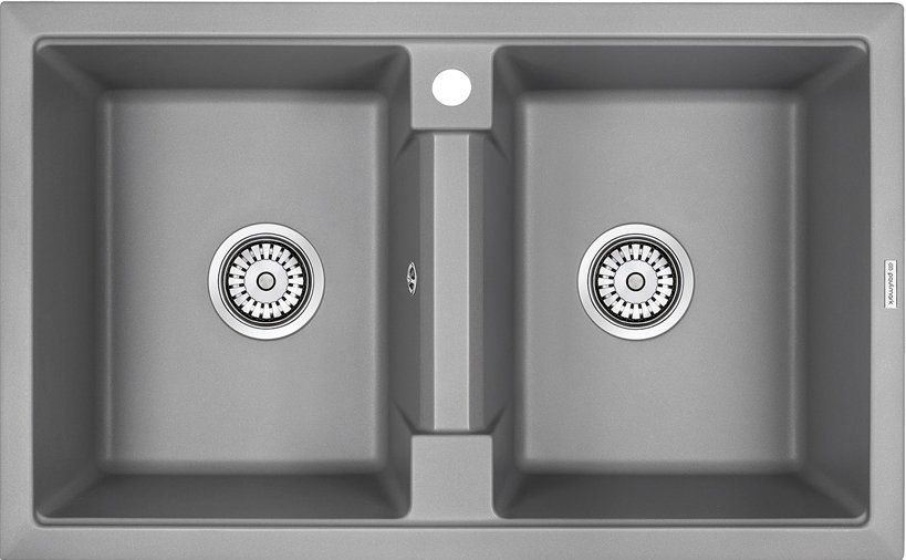 Мойка кухонная Paulmark Zwilling 81 серый матовый PM238150-GRM - 0