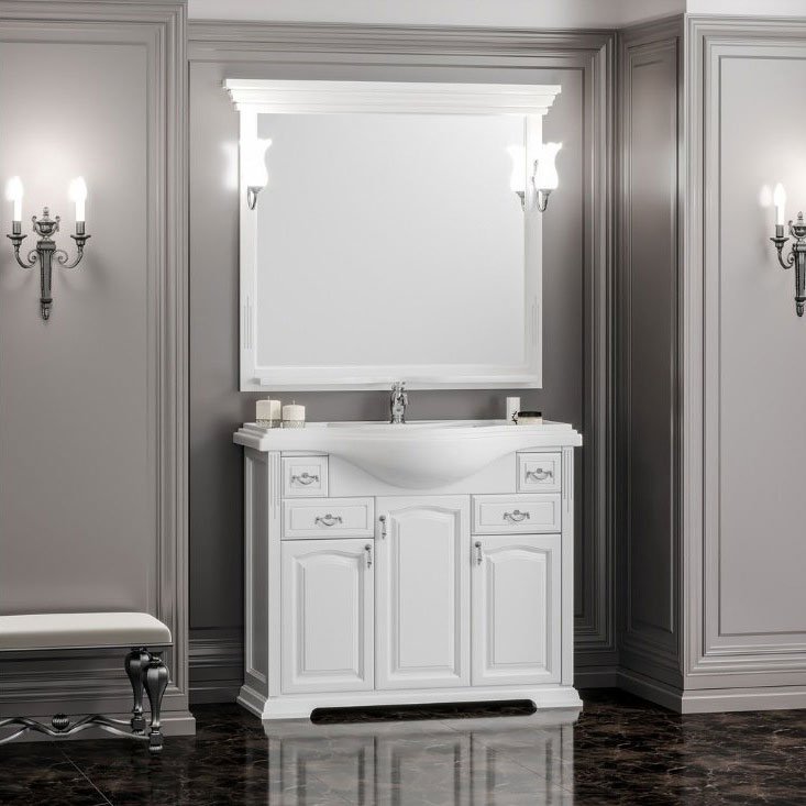 Мебель для ванной Opadiris Риспекто 100 белая матовая - 0