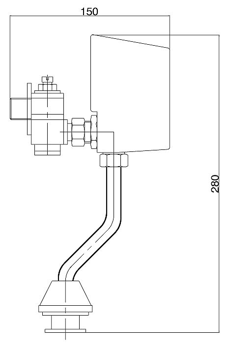 Смывное устройство для писсуаров GPD сенсорное хром FPB01 - 1