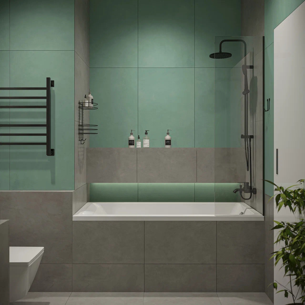 Смеситель для ванны с душем STWORKI by Damixa Стокгольм HFSG10030 черный, однорычажный, латунь, настенный, матовый - 7