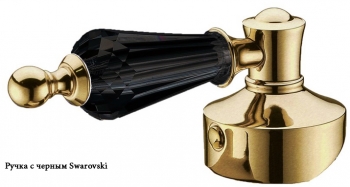 Смеситель на борт ванны Boheme Tradizionale золото с черным кристаллом Swarovski 395-BSW - 1