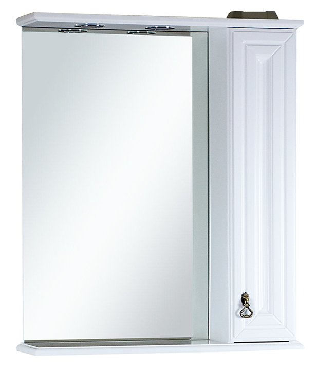 Лувр - 65 Зеркало со шкафчиком, прав., белое П-Лвр03065-012П - 1