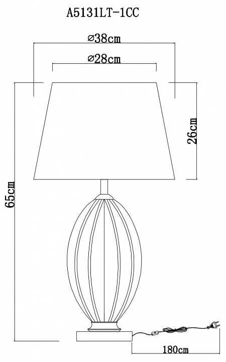 Настольная лампа Arte Lamp Beverly A5131LT-1CC - 1