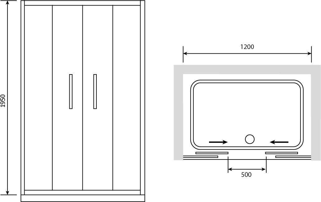 Душевая дверь в нишу RGW Passage PA-11 (120-125)x195 профиль хром 01081112-11 - 2