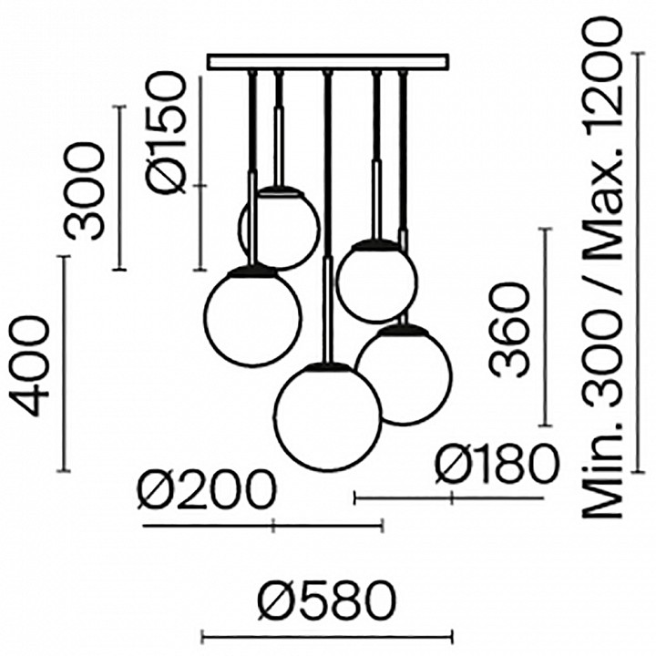 Подвесной светильник Maytoni Basic form MOD321PL-05W - 3