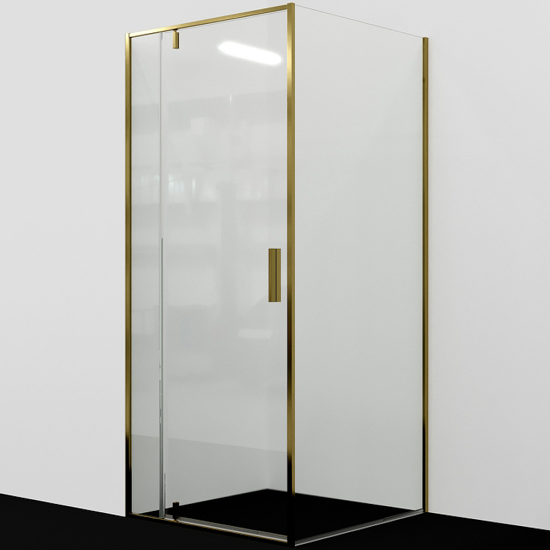 Душевой уголок WasserKRAFT Aisch 90x80 профиль золото стекло прозрачное 55P20 - 0