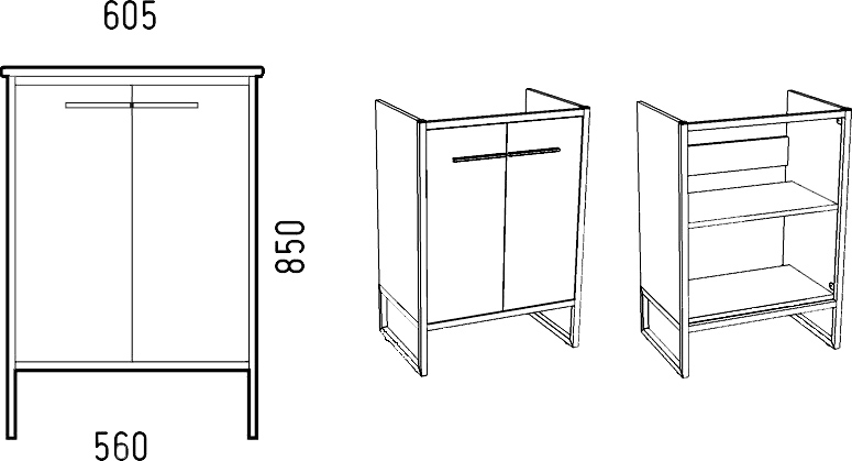 Мебель для ванной Corozo Айрон 60 - 5