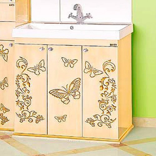 Мебель для ванной Misty Бабочка 90 бежевая, патина - 3
