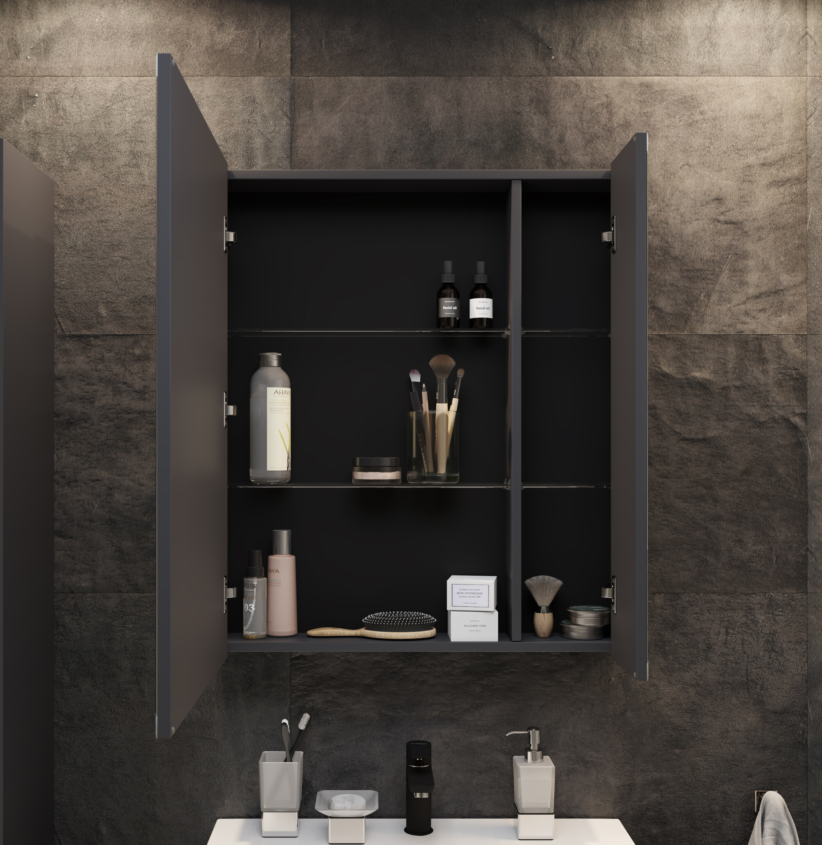 Зеркало-шкаф STWORKI Кронборг 70 см , навесное , в стиле лофт , черная , левый , прямоугольный 1A262002KB820 - 2