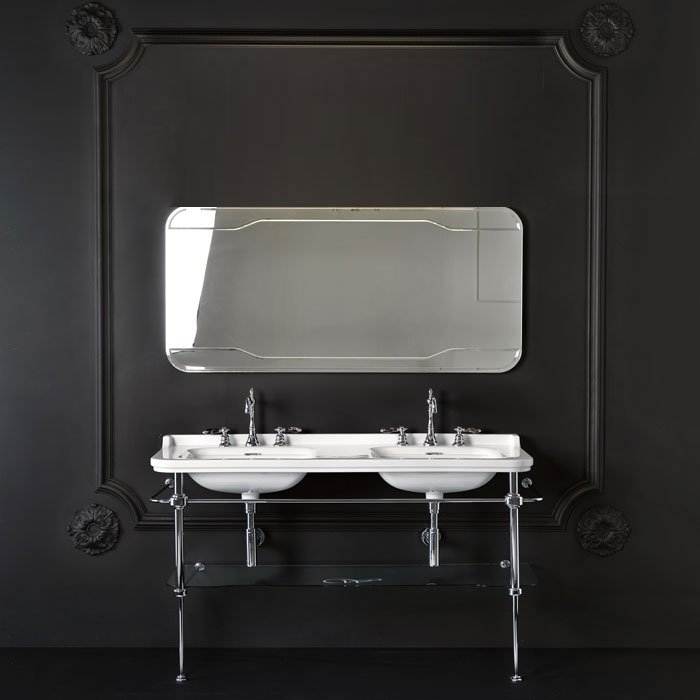 Kerasan Waldorf Металлическая структура для раковины 150см, со стеклянной полочкой, цвет хром  (из 2-х коробок: арт. 919590+920290 и 919801) 9195K1 cr - 1