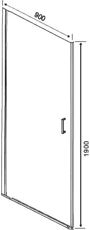 Душевая дверь в нишу Orange E05-090TCR 90х190, профиль хром - 5