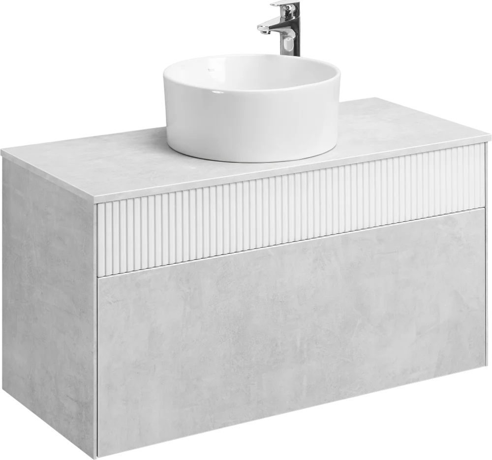 Комплект мебели Aquaton Марбл 100 белый-серый - 1