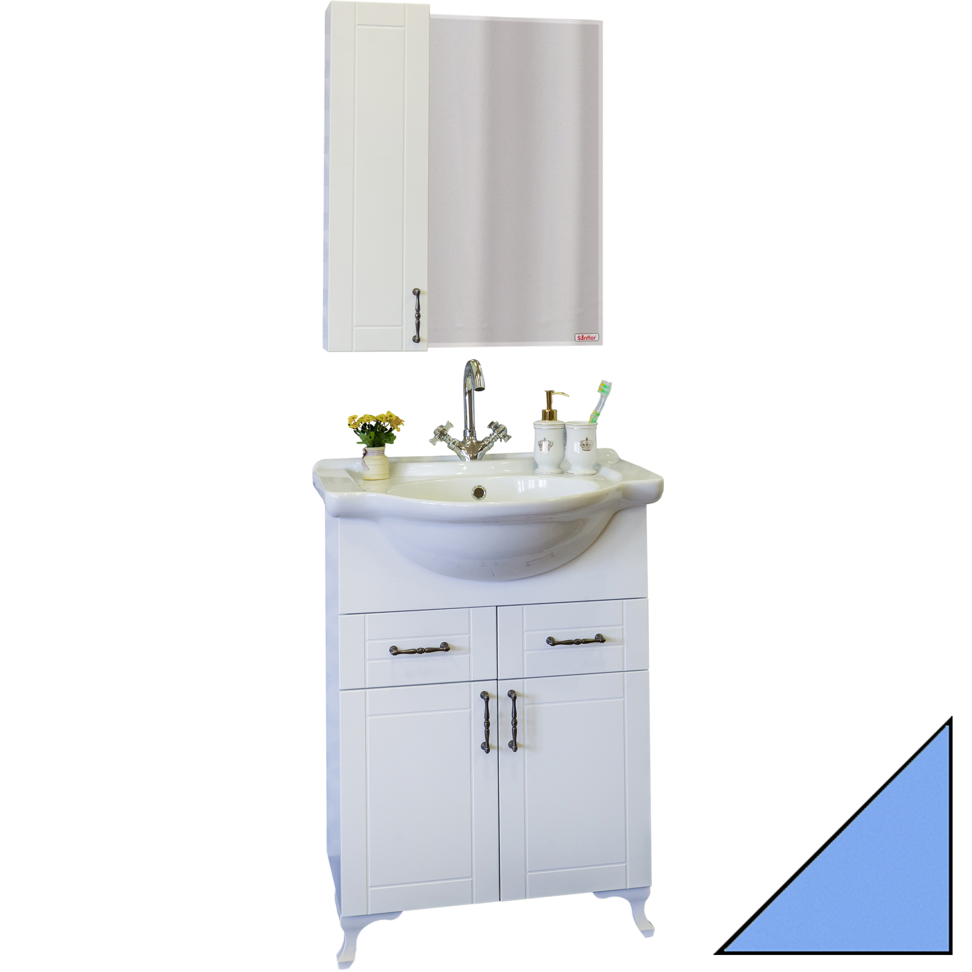 Мебель для ванной Sanflor Глория 65 голубая - 0