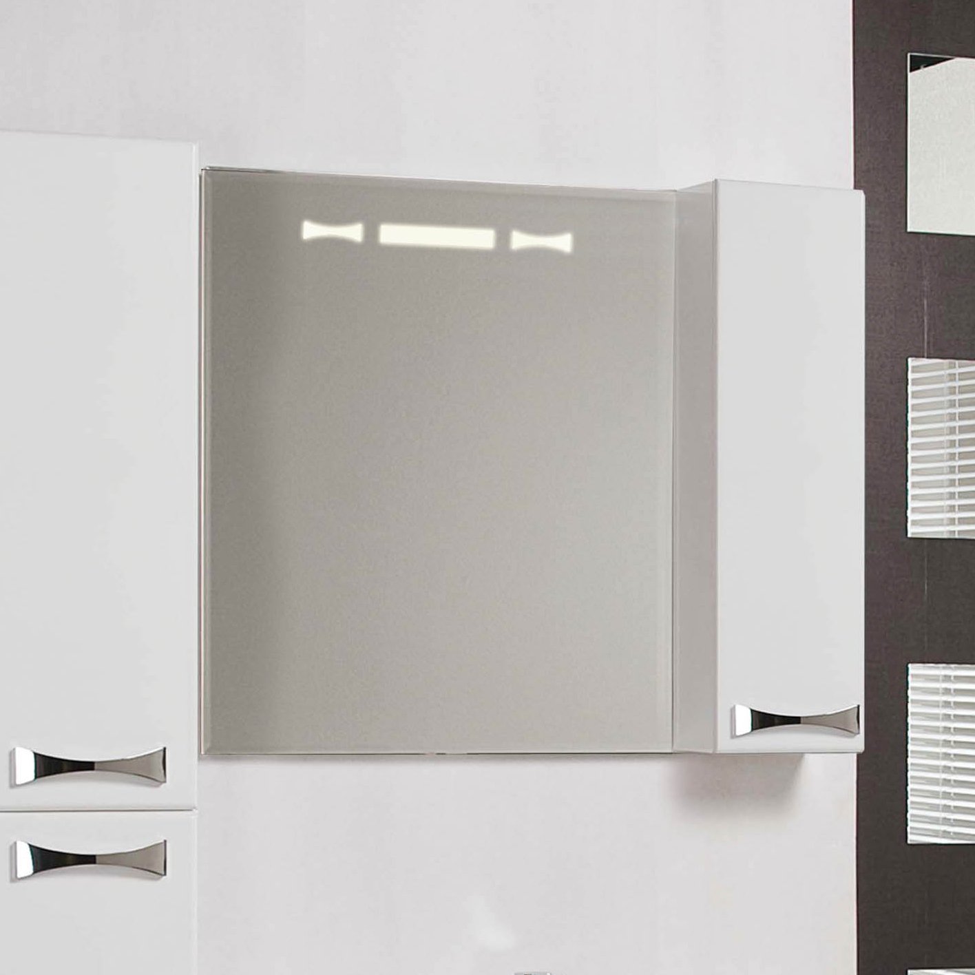 Зеркало-шкаф Aquaton Диор 80 R  с подсветкой и подогревом белый 1A168002DR01R - 2
