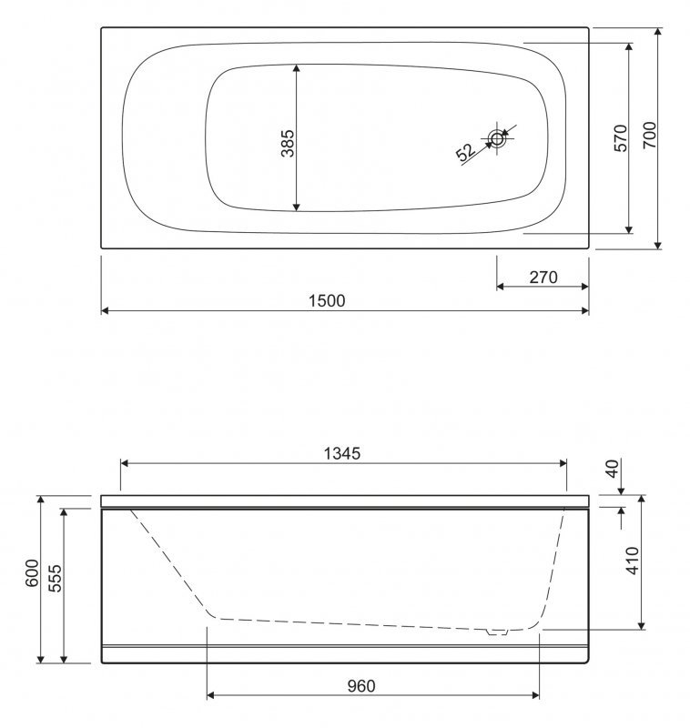 Передняя панель для акриловой ванны ECO-120-SCR - 5