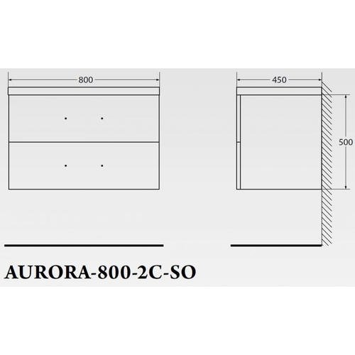 Комплект мебели Belbagno Aurora 80 темное дерево - 8