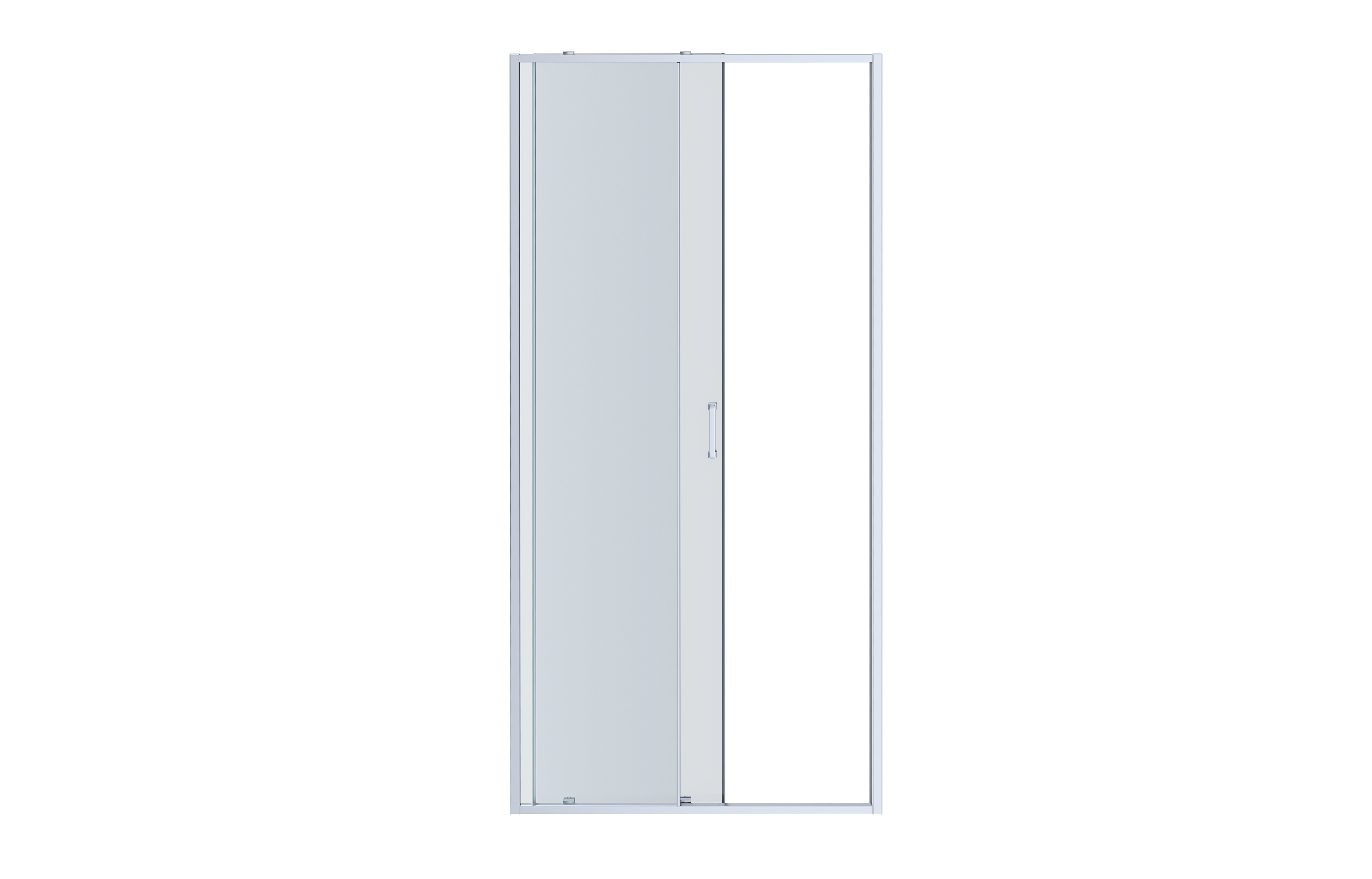 AQ ARI RA 12020CH Душевая дверь двухэлементная, раздвижная1200x2000 профиль хром, стекло прозрачное - 1