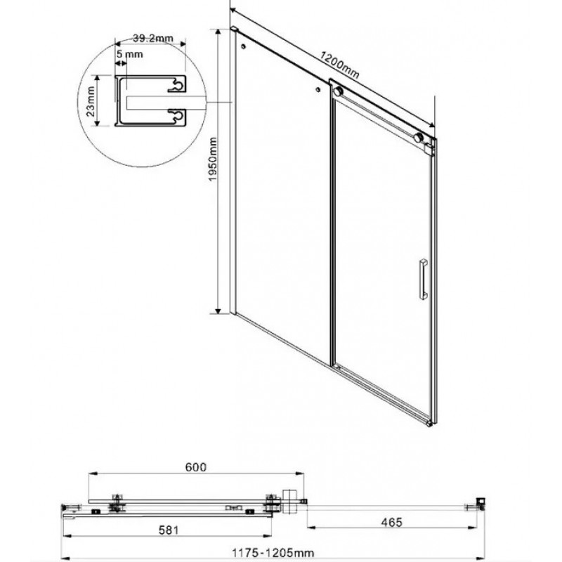 Душевая дверь Vincea Como 120 хром стекло тонированное VDS-1C120CG - 1