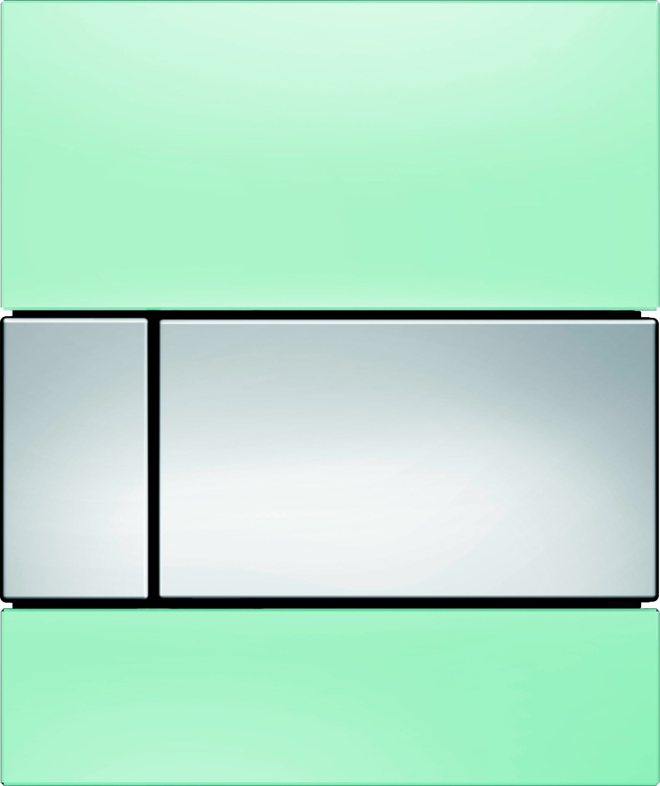 Кнопка смыва TECE Square Urinal 9242805 зеленое стекло, кнопка хром - 0