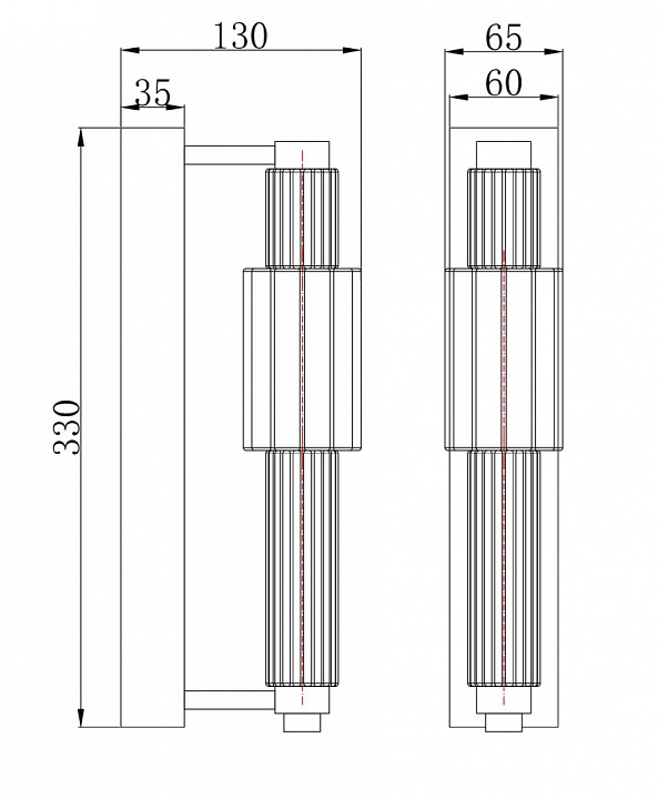 Настенный светильник Maytoni Verticale MOD308WL-L9GR3K - 1