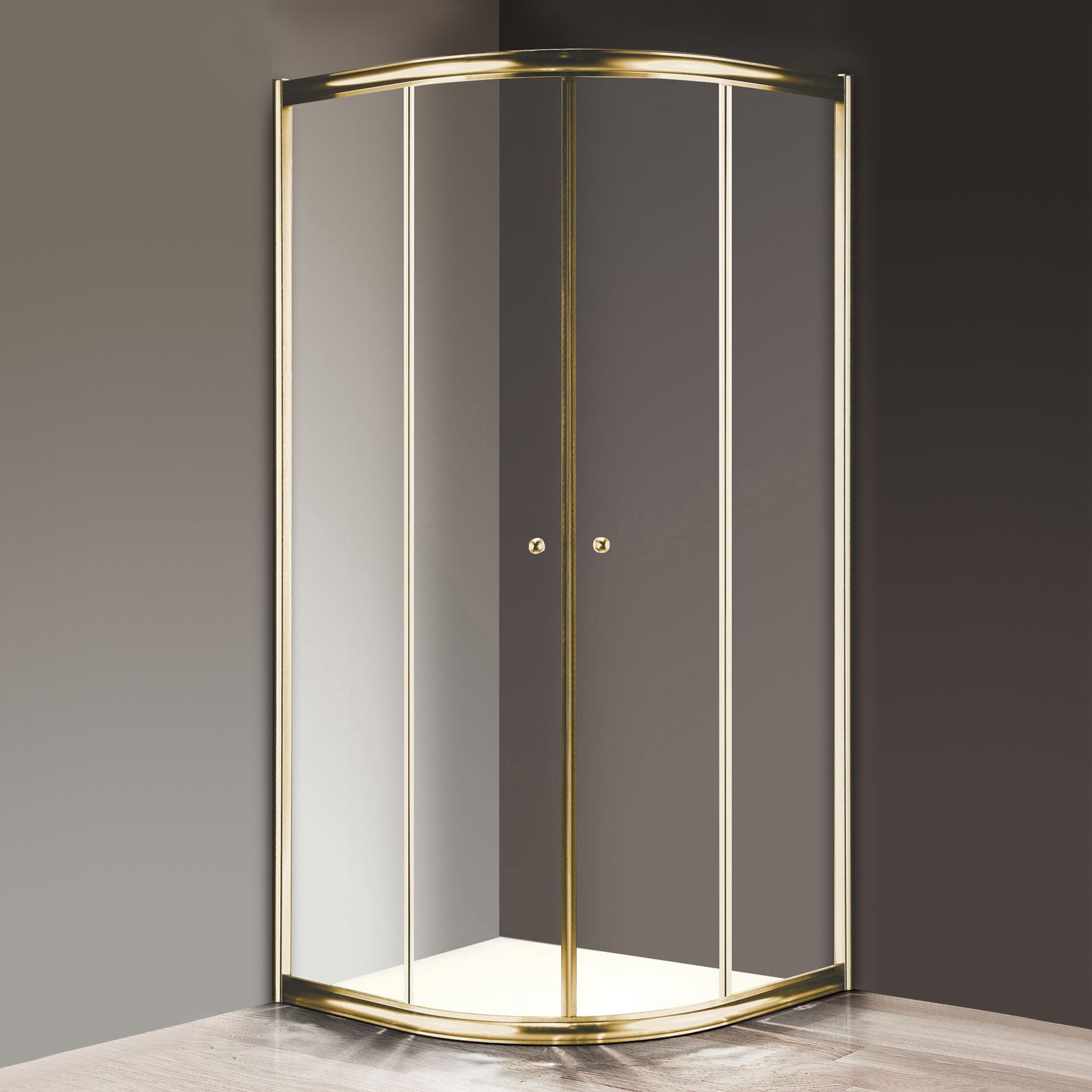 Душевой уголок Cezares Giubileo-R2-80 прозрачное стекло, золото GIUBILEO-R-2-80-SCORREVOLE-C-G - 0