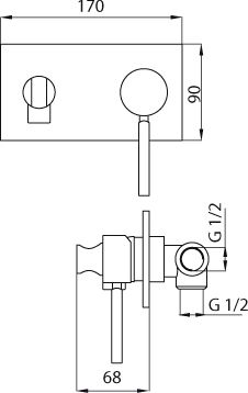 Гигиенический душ Cezares OLIMP  OLIMP-DIF-02-L - 1