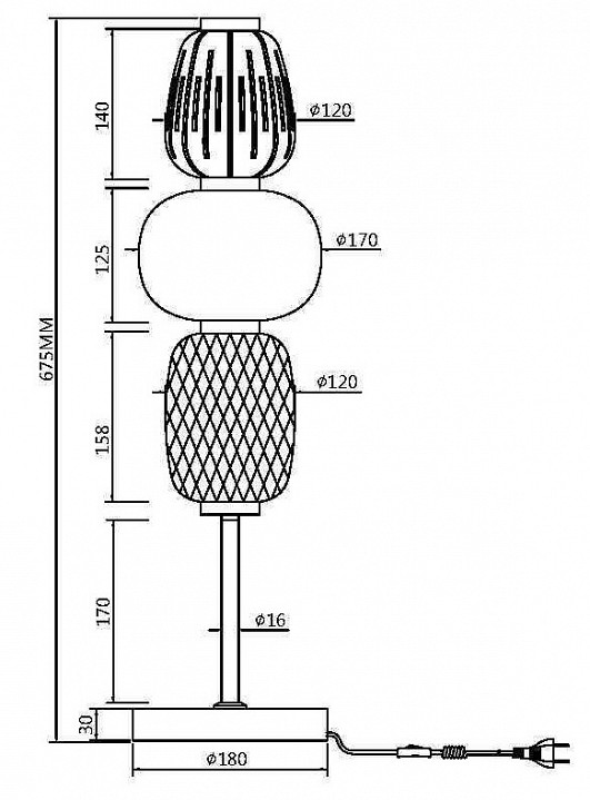 Настольная лампа декоративная Maytoni Pattern MOD267TL-L28G3K - 2